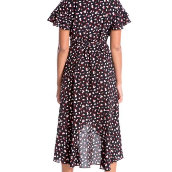 Max Studio - Ruffle Crepe Hi-Lo Wrap Dress - XS - Picture 4 of 7